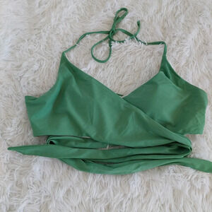 COCOSHIP‎ Wrap Bikini Top Green Size 10